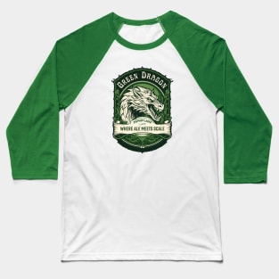 Green Dragon Premium Lager - Where Ale Meets Scale - Dragon Head - Fantasy Baseball T-Shirt